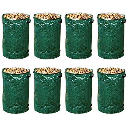 8er Set Laubsack Rasensack 120 Liter Gartensack Gartenabfallbehälter Abfall Sack für Gartenabfall Gartenabfallsack
