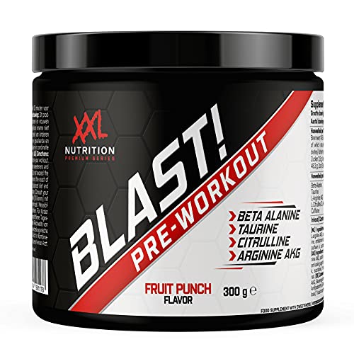 XXL Nutrition - Blast! Pre Workout Pulver - Fruit Punch - Pre-Workout Booster mit Koffein - 300 Gramm