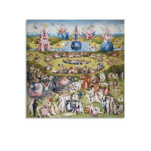 Garten der irdischen Freuden – von Hieronymus Bosch, Malerei, Kunstposter, Bilddruck, Leinwand, Poster, Wandfarbe, Kunst, Poster, Dekoration, moderne Heimkunstwerke, 40 x 40 cm