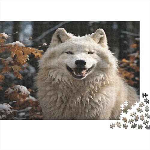 Domineering Arctic Wolf Erwachsener Puzzle 1000 Teile Classic Gifts Home DecorPuzzles DIY Kit Holzspielzeug Unique Gift Home Decorfür Die Ganze Familie 1000pcs (75x50cm)