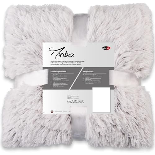 CelinaTex Minka Bettwäsche 155 x 220 cm 2teilig Longhair Felloptik Bettbezug Creme weiß braun