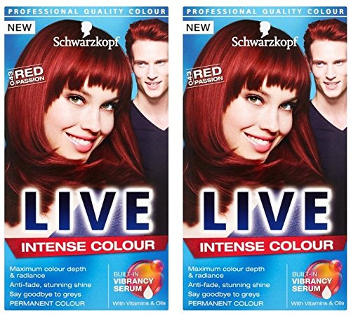 3 x Schwarzkopf Live Color XXL Colour Intense Permanent Coloration 43 Red Passion