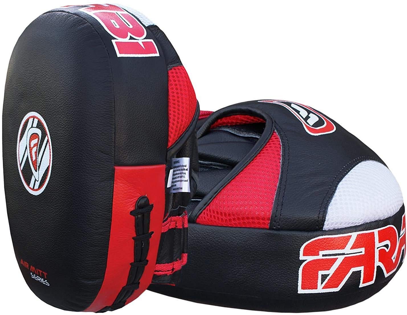 Farabi Sports Focus Pads Air Hand Mitts Muay Thai Kickboxen Punch Pads (Black/Red)