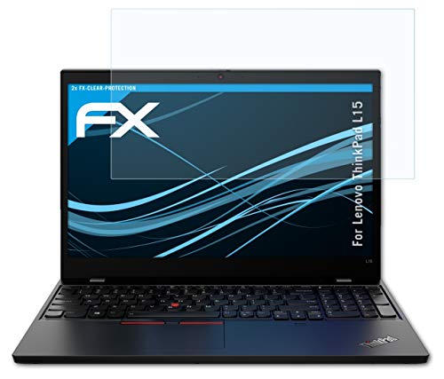 atFoliX Schutzfolie kompatibel mit Lenovo ThinkPad L15 Folie, ultraklare FX Displayschutzfolie (2X)