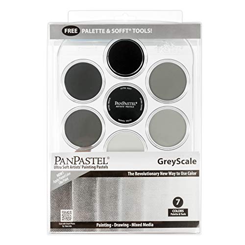 PanPastel 30079 Künstlerpastell-Set, besonders weich, 9 ml, 7 Stück, Grau-Skala
