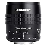 Lensbaby Velvet 85 Fuji X, Porträt und Makro Objektiv Brennweite 85 mm, Blende f/1,8 / 1:2 Makro Vergrößerung 24 cm Naheinstellgrenze, passend für Fuji Systemkameras, Schwarz