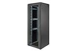 DIGITUS Netzwerkschrank - 19-Zoll Rack 42HE - 80x80 cm - Unique Serie - Traglast 800 kg - Nutztiefe 743 mm - Schwarz