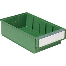 Schubladenbox TRESTON BiOX 3020, 3 l, temperatur- & chemiebeständig, Etikett & Schutzschild, B 186 x T 300 x H 82 mm, klimaneutraler Biokunststoff, grün