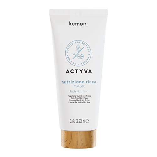 Kemon Actyva Nutrizione Ricca Mask Velian - intensiv pflegende Haar-Maske für sehr trockene Haare, feuchtigkeitsspendende Haar-Kur - 200 ml