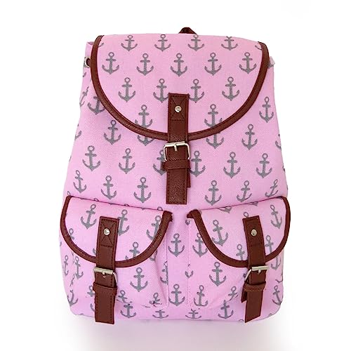 Sonia Originelli Rucksack Anker Maritim Bagpack kleine Ankersymbole Farbe Rosa