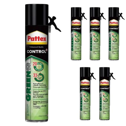 TMP PRO Pattex Bauschaum GreenQ - Effektive Dämmung- Fugenfüller für präzise Anwenungen, PU-Schaum zum Isolieren von Henkel (6 x 750ml)