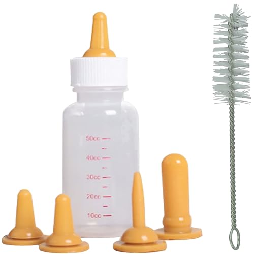 Hogdseirrs omem Pet stillflasche, stillflasche Kits Ersatz Nippel für Neugeborene Kätzchen, Kätzchen, Welpen, Kaninchen, kleine Tiere, gelb