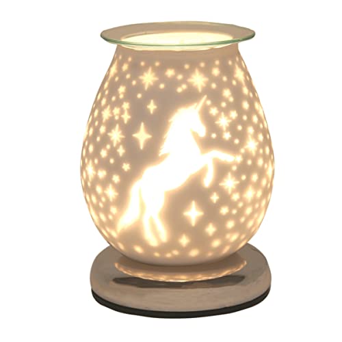 Woodbridge elektrische Duftlampe für Dein Zuhause mit Touch-Funktion - Unicorn - Elegante Duftlampe im Magischen Design geeignet für Duftwachs - EU Stecker enthalten mit 3 Lichtstufen - 18 cm