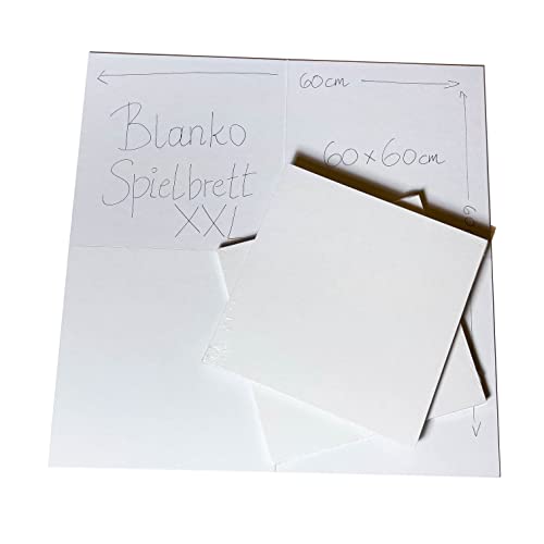 Blanko Spielbrett XL zum Gestalten, großes leeres Spielbrett weiß, beidseitig beschreibbar, Made in Europe. Größe 60 x 60 cm, Größe:X-Large, Anzahl:3 STK