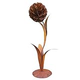 terracotta-toepfe-de Blume ca. 130 cm aus Metall, in Edelrost Optik, Rost Deko für Garten und Wohnung Pusteblume Blüte