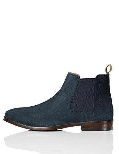 FIND Leather Brogue Detail, Chelsea Boots, Blau (Navy (Suede)), 39 EU (6 UK)