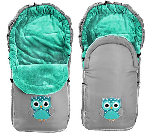 Neugeborenes Schlafsack Kinderschlafsack Baby-Schlafsack Winter-Fußsack für Kinderwagen, Sportwagen, Buggy grau (grau-grün)