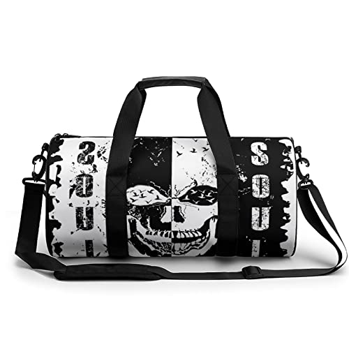 Sporttasche Totenkopf Reisetasche Weekender Schwimmtasche Gym Bag Trainingstasche Für Herren Damen 45x23x23cm