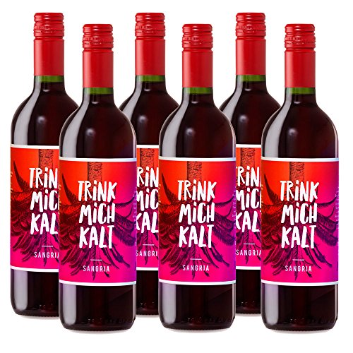 Sangria aus Spanien | TRINK MICH KALT | Das fruchtig-süße Kult-Getränk für den Sommer | Weinpaket Spar-Set mit 6 Flaschen