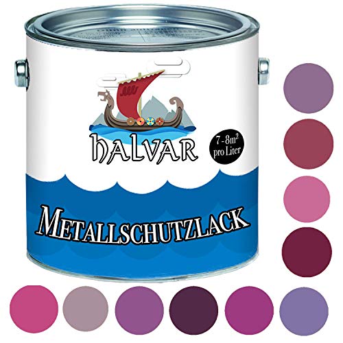 Halvar Metallschutzlack MATT Violett RAL 4001-4010 Metallfarbe besonders robuster Kunstharzlack Wetterbeständig & perfekter Langzeitschutz Metall (2,5 L, RAL 4006 Verkehrspurpur)