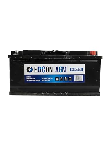 EDCON DC105910R Autobatterie 12V – 105Ah – 910A – Start-Stop Starterbatterie – Bleisäure AGM