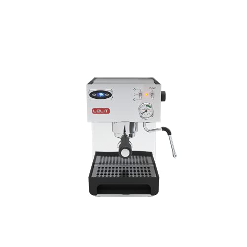 Lelit Anna PL41TEM semi-professionelle Kaffeemaschine für Espresso-Bezug, Cappuccino Pads-Kaffee-Temperaturregelung über PID-Steuerung-Edelstahl-Gehäuse, Stainless Steel, 2 liters, silber
