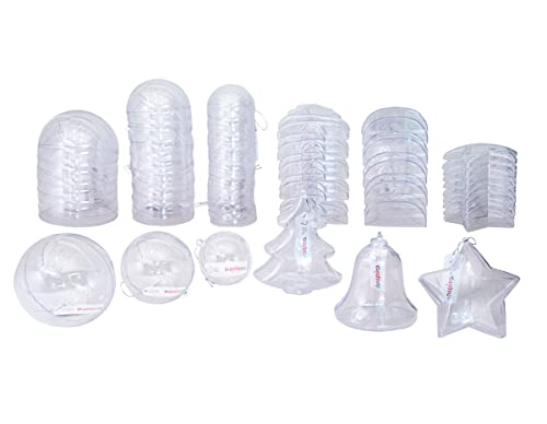 INNSPIRO Maxipack Formen Weihnachten Kunststoff transparent zum Aufhängen 2 Teile Durchmesser Abwechslungsreich 46u, Sortiert, 0