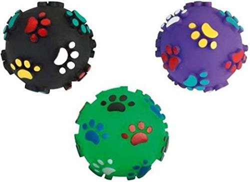 Cajou Pfotenball Quietschball Hundeball Spielball für Hunde Spielzeug Ball Hundespielzeug Massageball Apportierspielzeug Bringsel Wurfspielzeug (6 Stück, ø 10 cm)