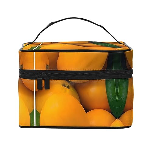 Fresh Mangoes Stilvolle und praktische Reise-Kosmetiktasche mit extra großen Fächern und Reißverschluss, wasserdicht, Schwarz , Einheitsgröße