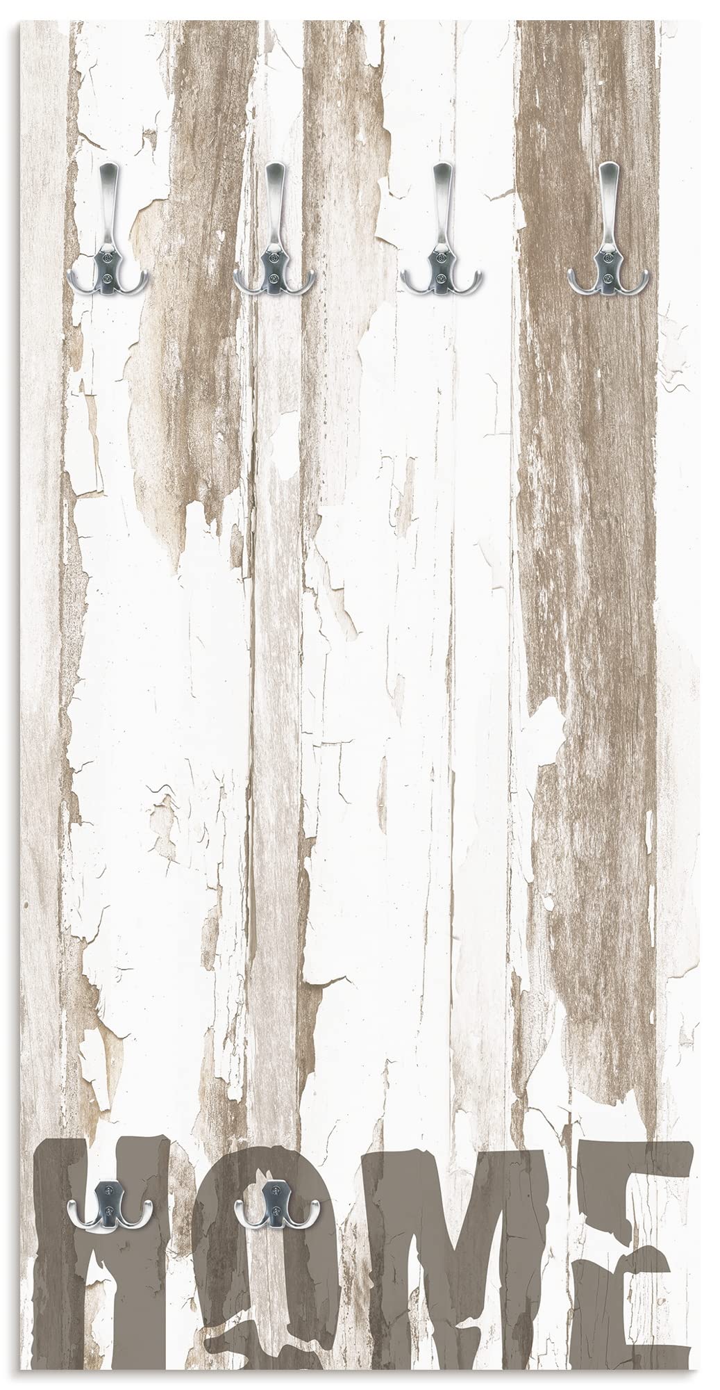 ARTLAND Wandgarderobe Holz mit 6 Haken 60x120 cm Design Garderobe mit Motiv Landhausstil Zuhause Home T9ID