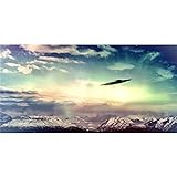 AWERT Hintergrund für Aquarien, Weltraum, UFO in Himmel, Wolken, Aquarium-Hintergrund, Science-Fiction-Terrarium-Hintergrund, 183 x 61 cm