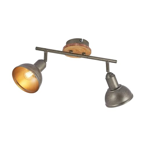 Lindby Strahler 'Nesrin' (Landhaus, Vintage, Rustikal) in Alu aus Metall u.a. für Wohnzimmer & Esszimmer (2 flammig, E14) - Deckenlampe, Deckenleuchte, Lampe, Spot, Wohnzimmerlampe