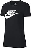Nike Damen W Nsw te essntl ikon fremtidig T shirt, Black/White, S EU