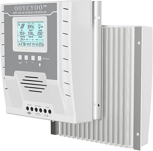OOYCYOO MPPT 40A Solarladeregler 24V 12V Auto Max 100V DC Eingangssolarregler mit LCD Display und Temperatursensor, Funktioniert für Sealed, Gel, Flooded und Lithium.