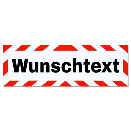 LOHOFOL Magnetschild mit Wunschtext | Schild magnetisch mit rotem Rahmen und Text nach Wunsch (65 x 20 cm)