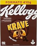 6x Kellogg's Krave Dark Choco Flavour Cerealien Weizen-, Hafer- und Reisbündel mit Schokoladenfüllung 410g