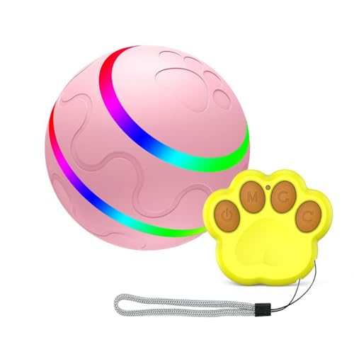 Flcivsh Interaktives,Intelligentes Elektrisches Haustier, Automatisch Rollender Ball, Katzen- und für Welpen/Kleine Bis Mittelgroße Hunde mit Fernbedienung-B