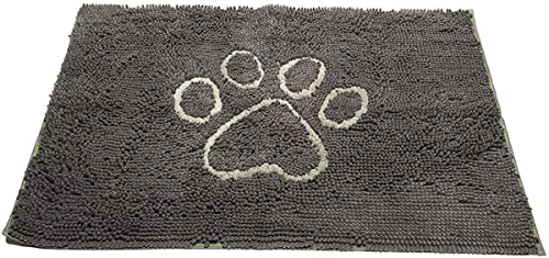Dog Gone Smart Dirty Dog Fußmatte, Mikrofaser, super saugfähig, maschinenwaschbar mit Rutschfester Unterseite, groß, nebelgrau