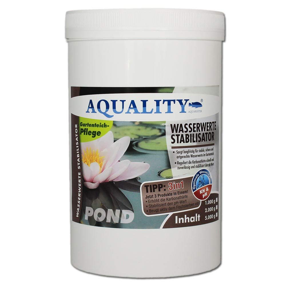 AQUALITY Gartenteich Wasserwerte Stabilisator 3in1 (Artgerechte Wasserwerte im Gartenteich - Reguliert langfristig die Karbonathärte, stabilisiert den pH-Wert), Inhalt:2 kg