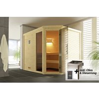 Weka Design-Sauna Cubilis 3 Sparset 7,5 kW BioS digi. Steuerung Glastür Fenster