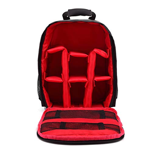 Tianhaik Tragbare DSLR SLR Kamera Rucksack Tasche Tasche Rucksack Tragetasche Schützen Abdecktasche (Color : Red)