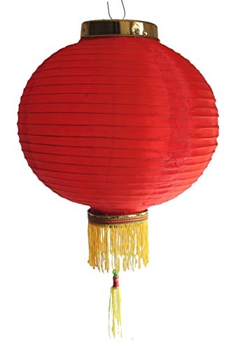 AAF Nommel ® Lampion 1 Stk. Nylonstoff rot rund Ø 40 cm, asiatisch traditionell, Nr. 140