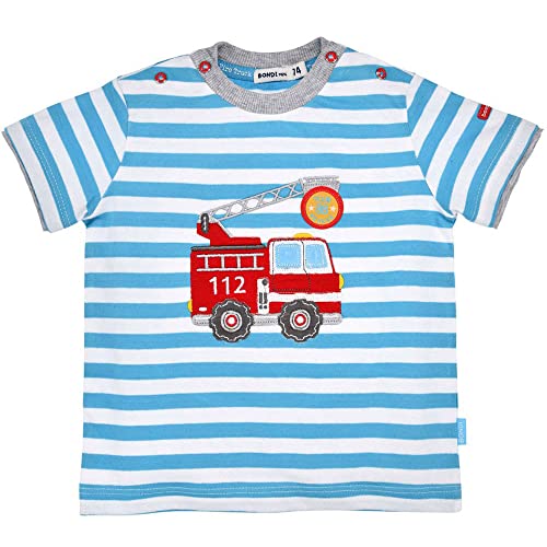 BONDI Baby Jungen T-Shirt Feuerwehr 91481 - Blau/Weiß | Kurzarmshirt Gr. 98