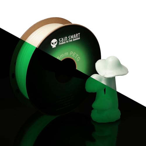 SainSmart Grow in The Dark grünes PETG-Filament, 1,75 mm PRO-3 PETG-3D-Druckerfilament, leuchtendes Grün, 1-kg-Spule, Maßgenauigkeit +/- 0,02 mm