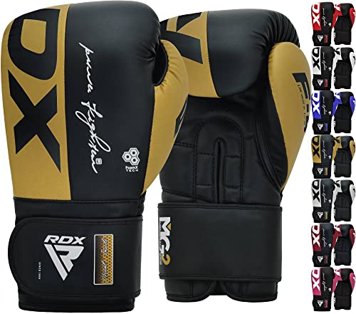 RDX Boxhandschuhe, Maya Hide Leder Trainingshandschuhe für Muay Thai, Kickboxen, Sparring, Boxsack, Sandsack, Kickboxhandschuhe, Kampfsport Training Heim Fitnessstudio Männer Women 8 10 12 14 16 OZ