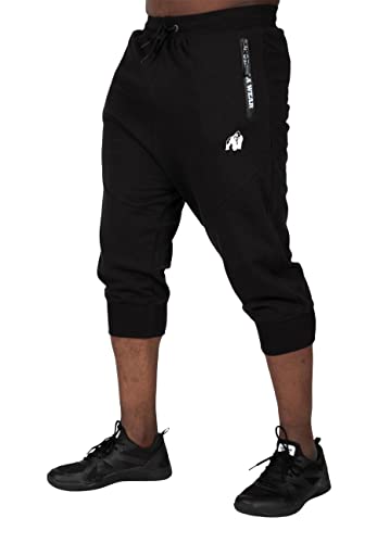 Gorilla Wear - Knoxville 3/4 Sweatpants - Schwarz - Jogginghose Absolute Bewegungsfreiheit zum Sport Bodybuildung mit Logo leicht und bequem, XXL