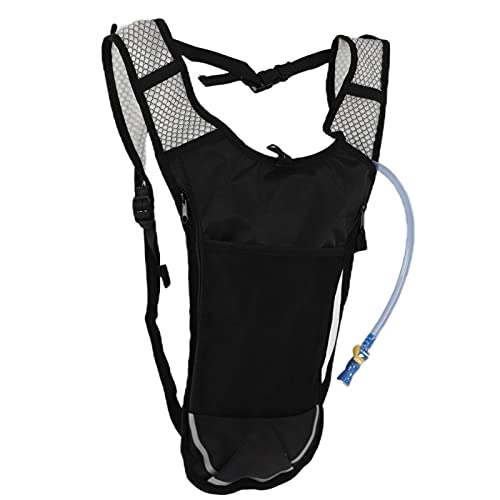 Trinkrucksack, Trinkrucksack Leicht Atmungsaktiv mit 2L Wassersack Wassersack Stroh zum Radfahren zum Laufen zum Wandern(Silberner Trinkbeutel)