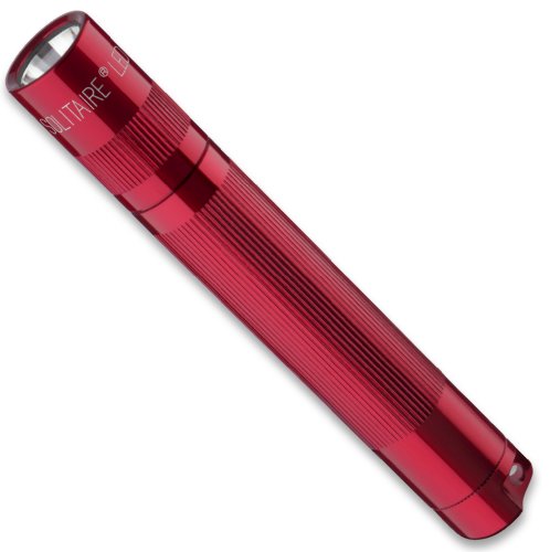 MagLite SJ3A032U Solitaire LED Taschenlampen mit Alkaline Batterie im Etui, 8 cm Länge, 1,3 cm Kopfdurchmesser, Rot