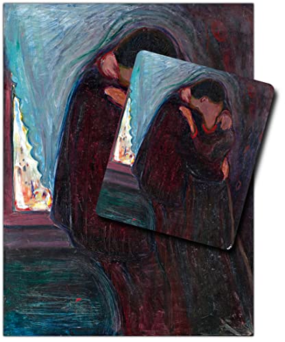 1art1 Edvard Munch, Der Kuss, 1897 1 Kunstdruck Bild (80x60 cm) + 1 Mauspad (23x19 cm) Geschenkset