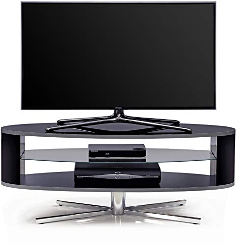 MDA Designs Orbit TV-Ständer für Flachbildfernseher bis 140 cm (55 Zoll), Schwarz glänzend
